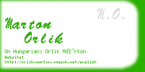 marton orlik business card